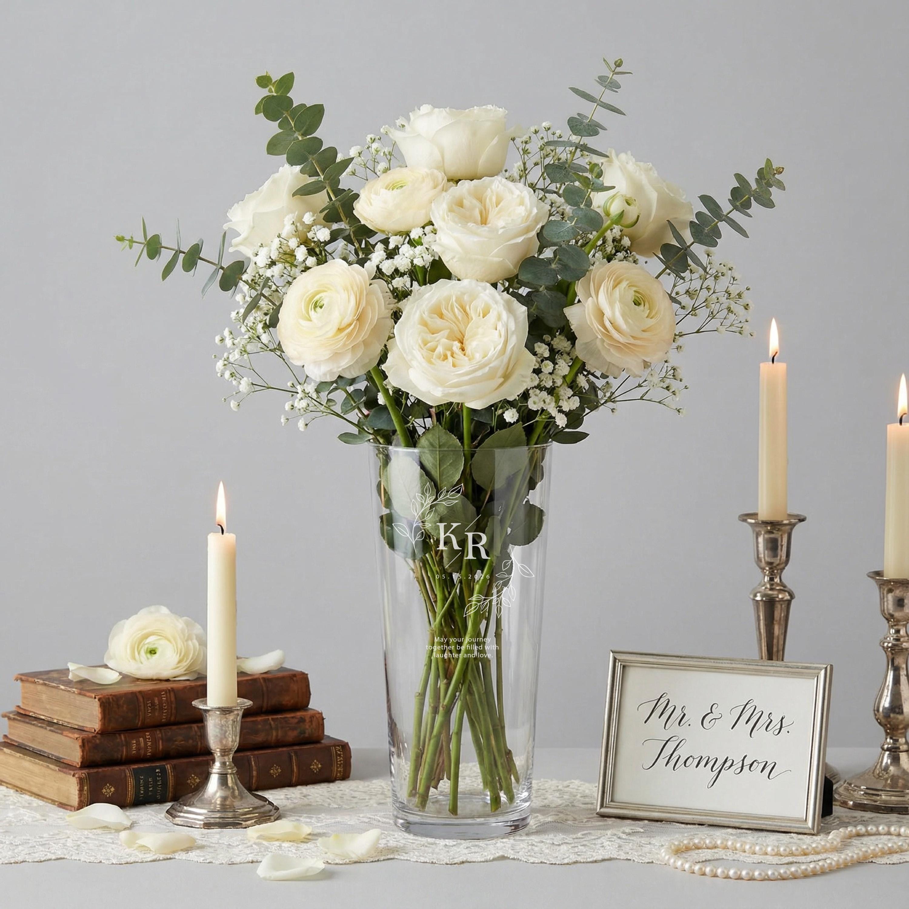 Personalized Etched Glass Vase