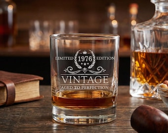 50th Birthday Gift for Man - Engraved -  50th Birthday Glass - Birthday Gift - Birthday Whiskey Glass - 1976 Birthday - Father Birthday Gift