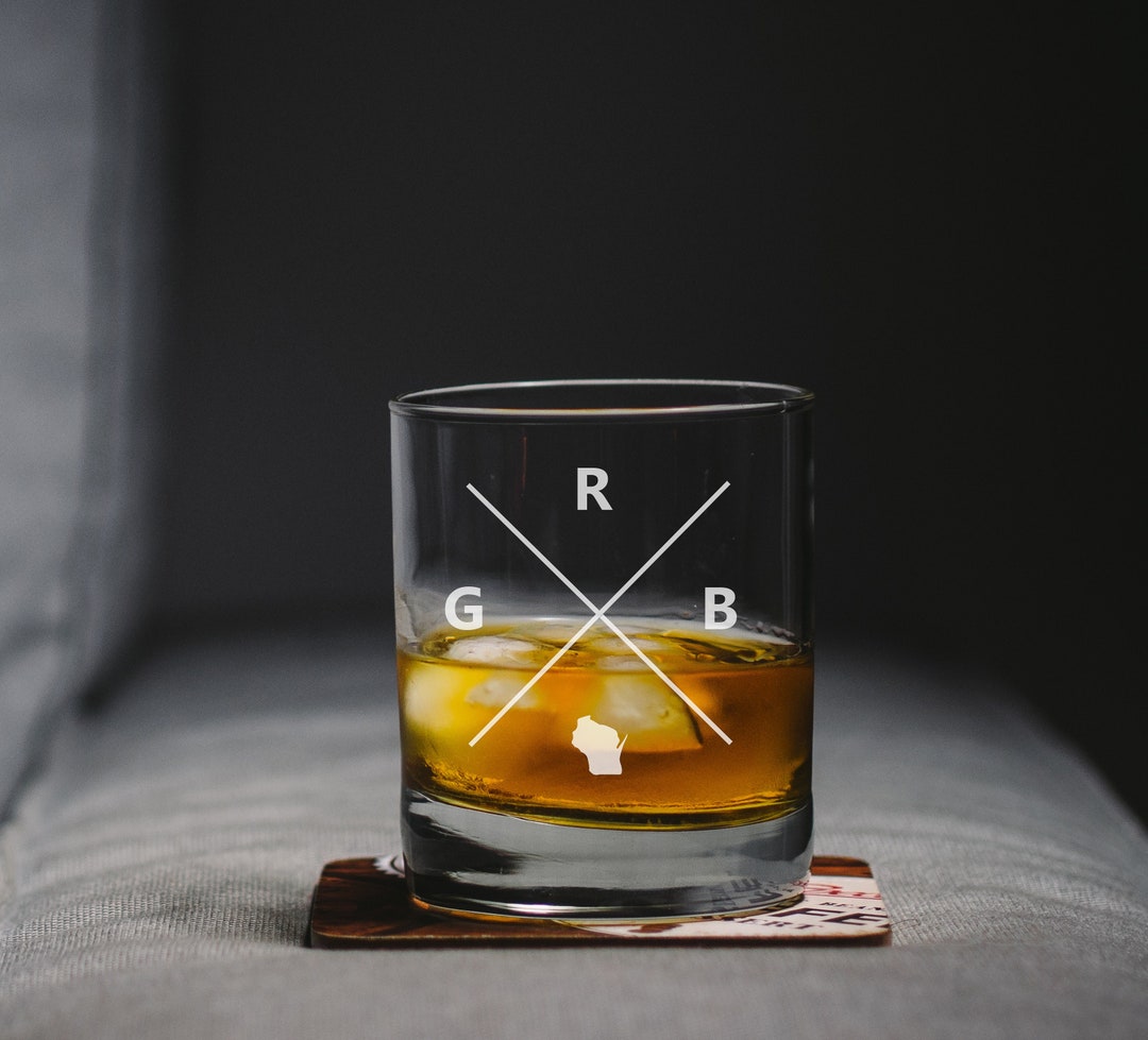 Green Bay Wisconsin Whiskey Glass, Green Bay Rocks Glass, Green Bay ...