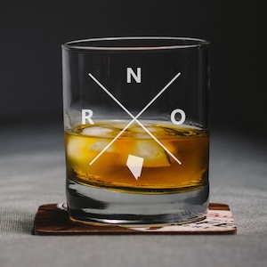 Reno-Tahoe Nevada Whiskey Glass, Reno-Tahoe Rocks Glass, Reno-Tahoe Gift, Reno-Tahoe Nevada, RNO Reno-Tahoe Glass