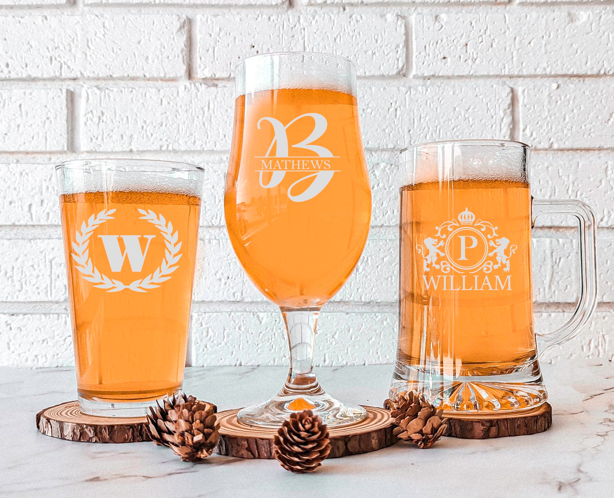 Etched Acrylic 16 oz. Pint Glasses – The Monogrammed Home