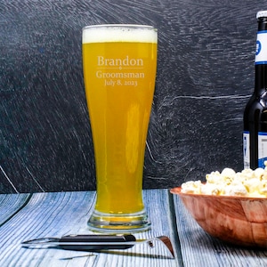 Personalized Beer Glass, Custom Pint Glass, Engraved Beer Glasses, Etched Beer Glass, Groomsman Gift, Beer Lover Gift, Boyfriend Gift
