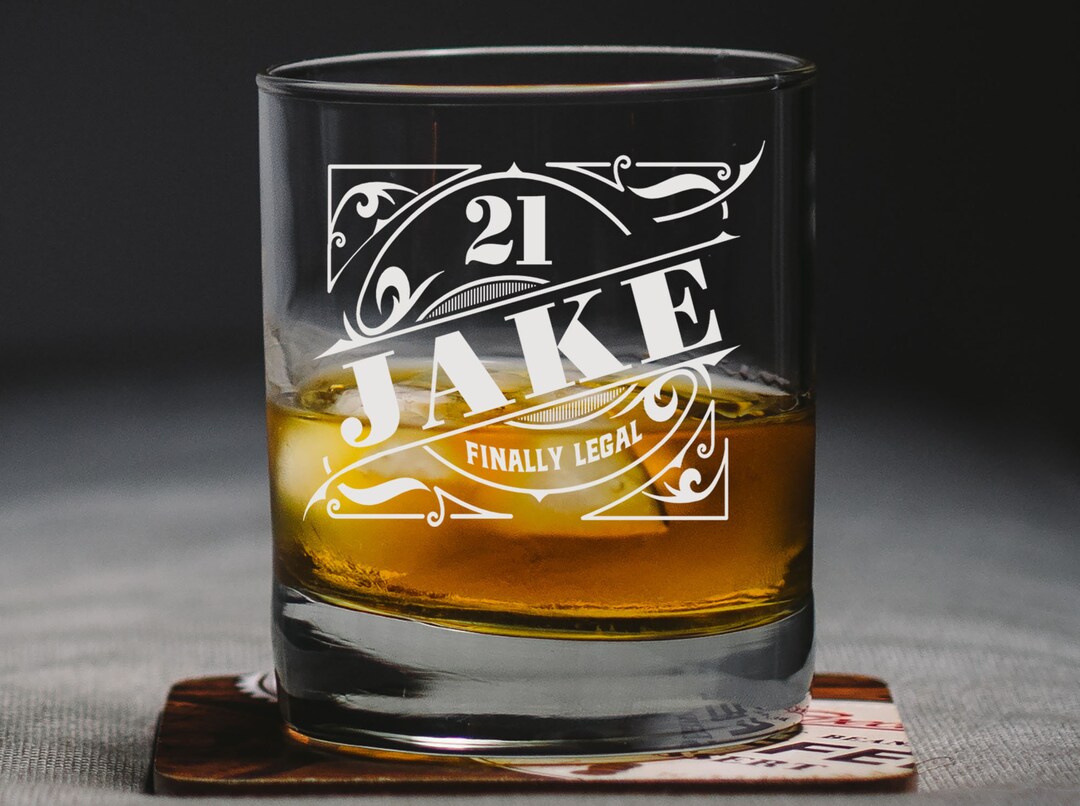 21st Birthday Engraved Whiskey Glass - Finally 21 - Personalized 21st ...