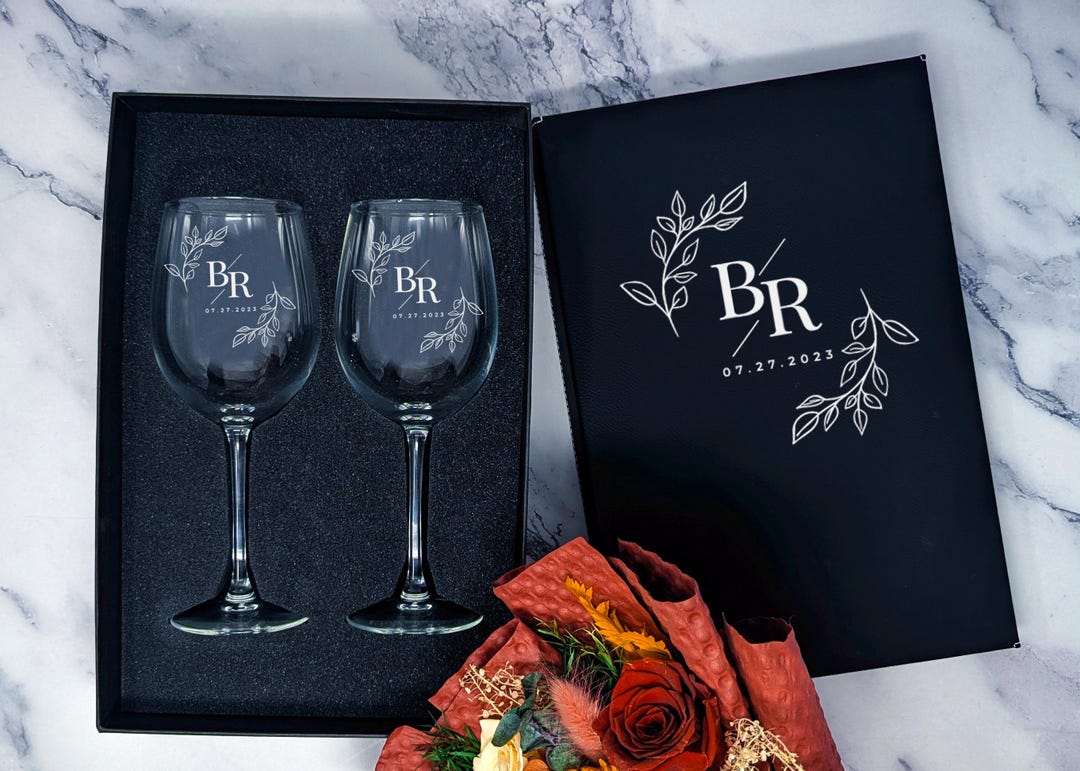 Bride & Groom Wine Glasses for Toasting