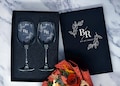 Gift For Couples, Couples Wine Glass Set, Engraved Wedding Glasses, Gift for Mr and Mrs, Bride & Groom Wine Glasses for Toasting