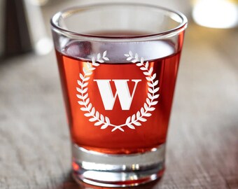Monogram Shot Glasses, Etched Shot Glass, Engraved Party Glass, Barware Shot Glass, Gift For Him, Boyfriend Gift, Valentine's Day Gift