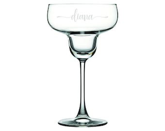Personalized Margarita Glass, Etched Custom Glass, Gift For Her, Personalized Engraved Gift