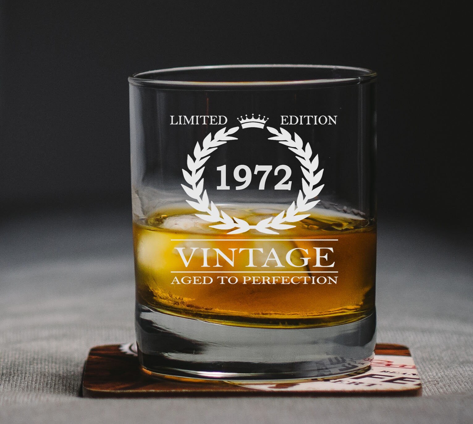 50th Birthday Gift for Man Birth Year Engraving Glass Old Etsy