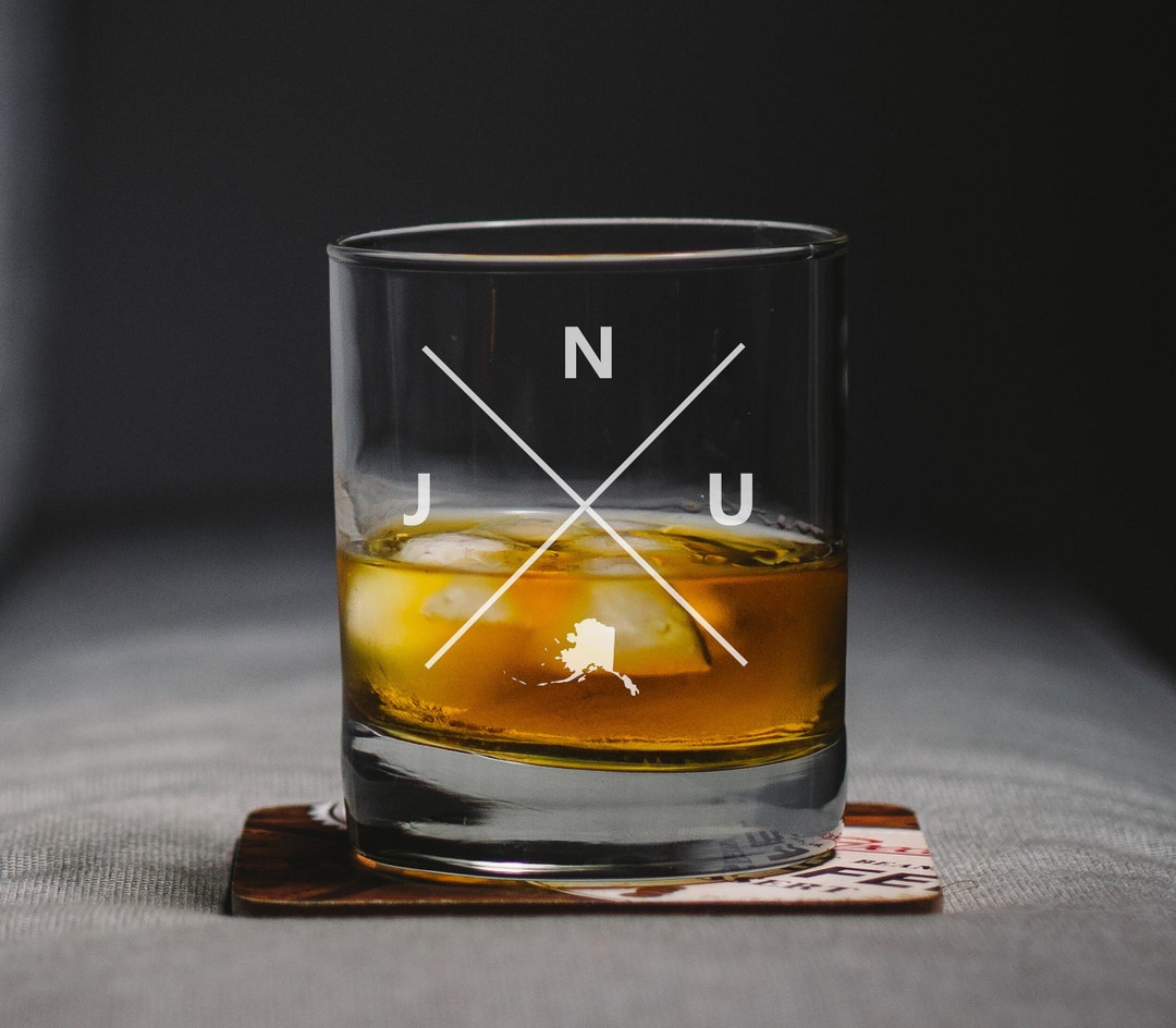Juneau Alaska Whiskey Glass , Juneau Rocks Glass, Juneau Gift, Juneau ...