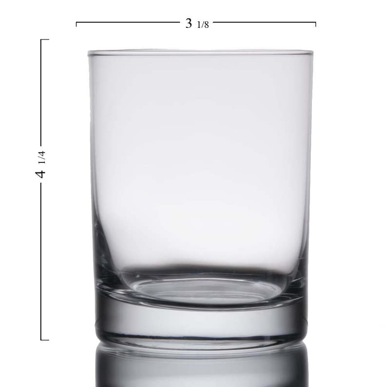 May include: A clear glass tumbler with a rounded bottom. The tumbler is 4 1/4 inches tall and 3 1/8 inches wide.