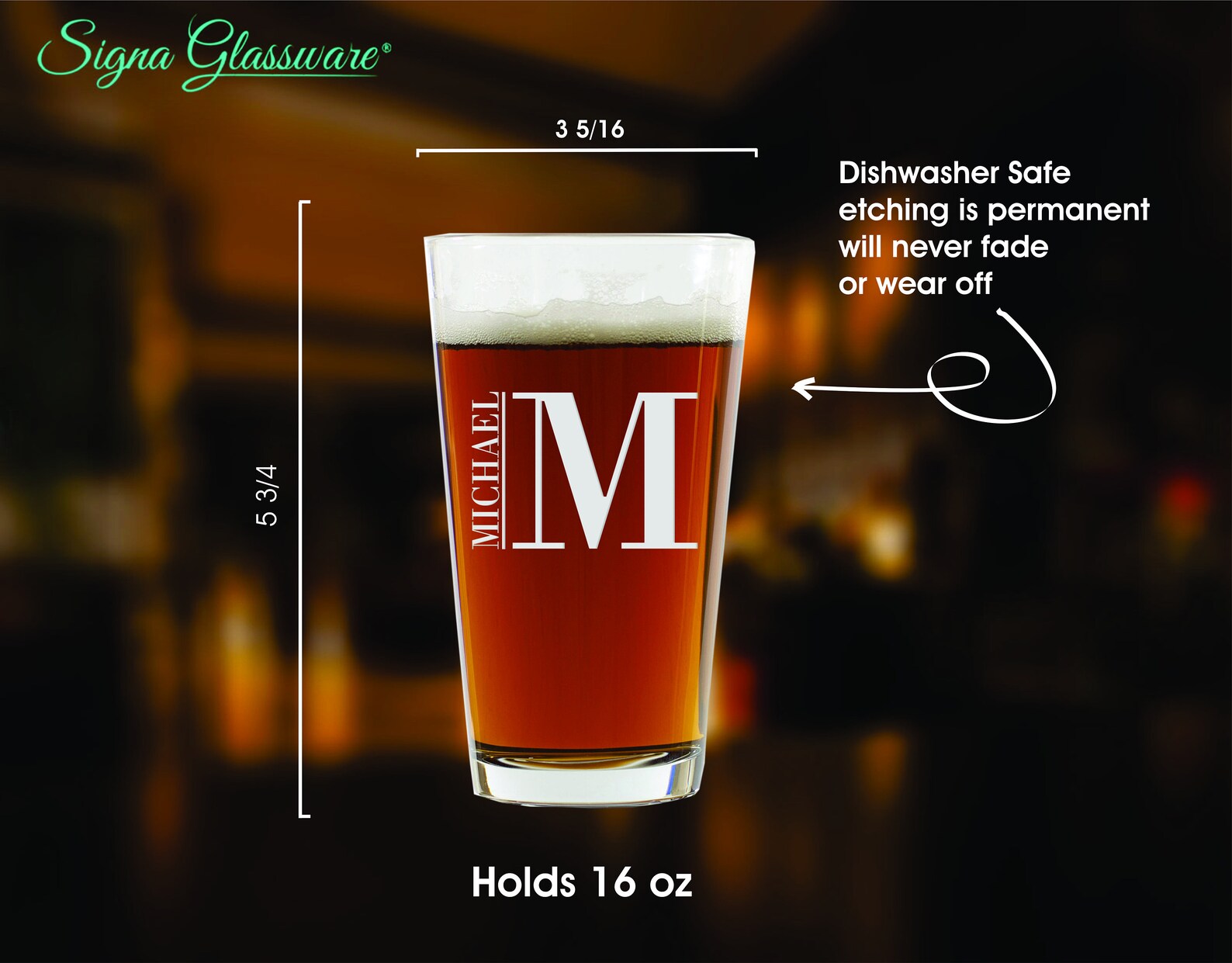 Personalized Beer Glass Custom Pint Glass Engraved Beer Etsy