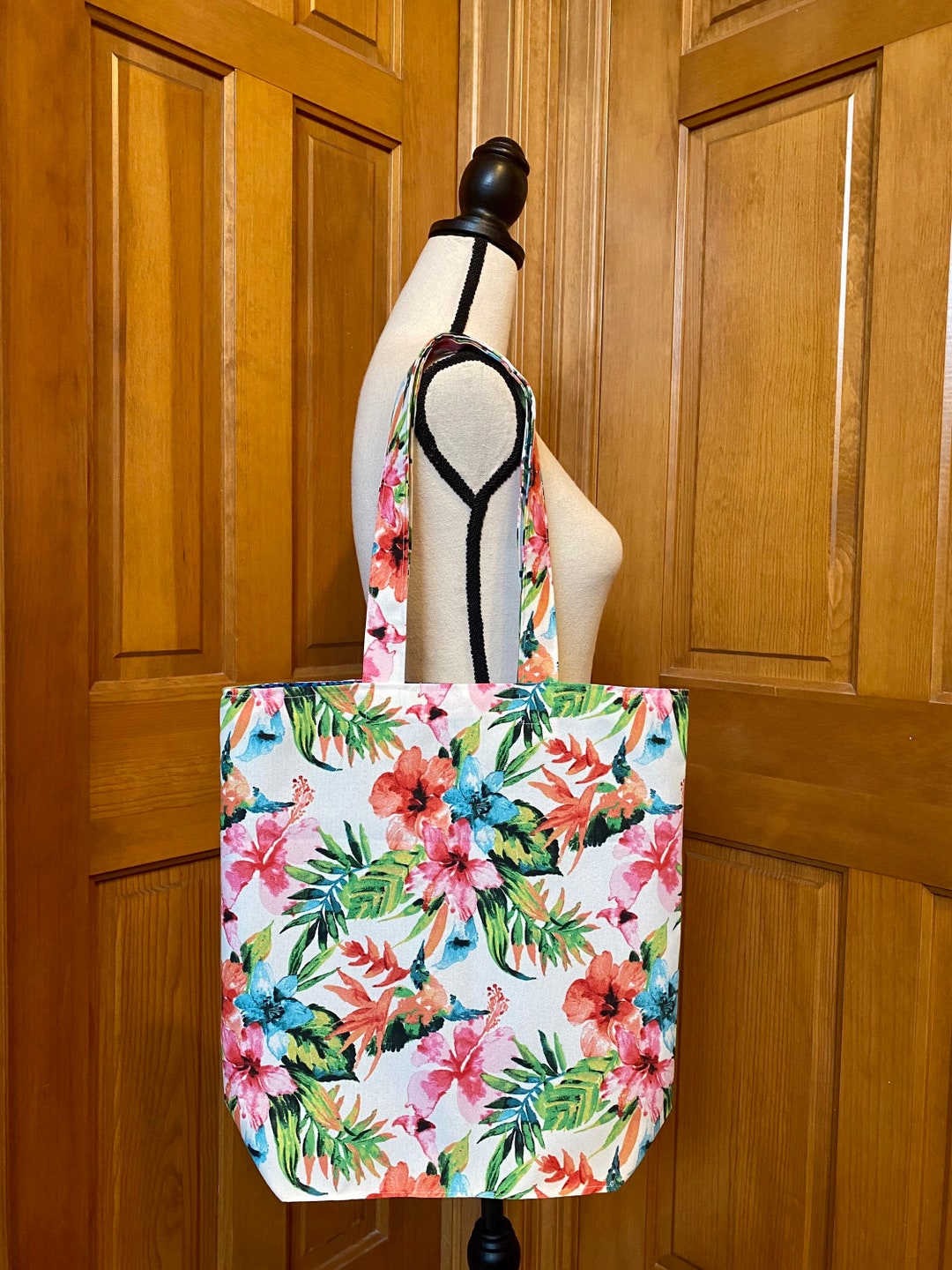 Floral Tote Bag tropical Flower Tote Reusable Tote Bag Zero Waste Tote