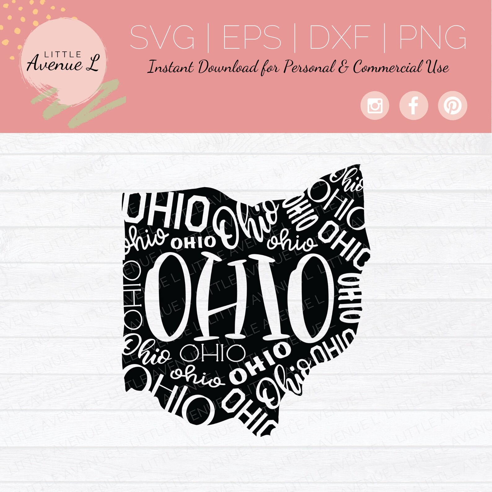 Ohio SVG Typography SVG Typography Design Ohio PNG Etsy