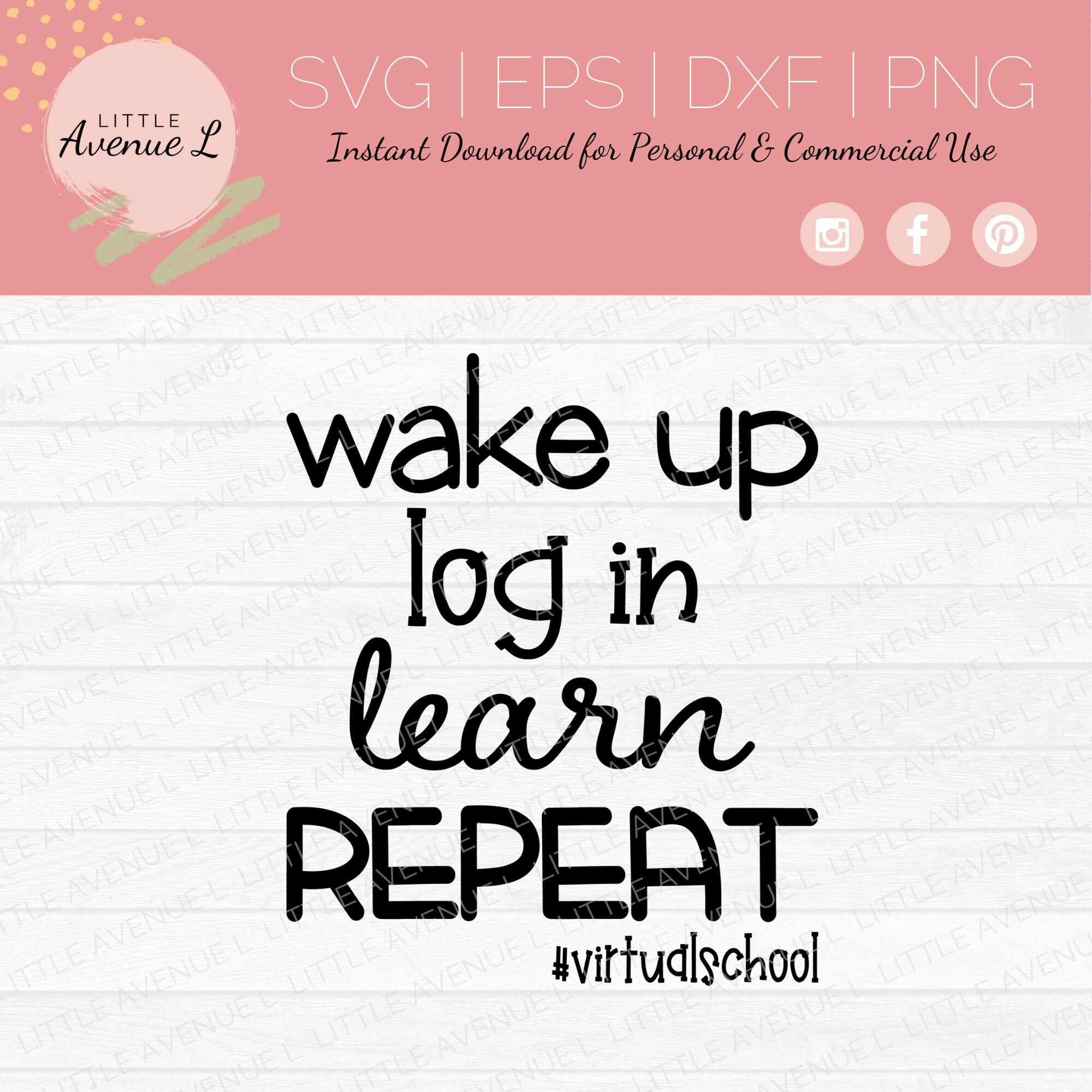Download Virtual School Svg Remote Learning Svg Wake Up Log In Etsy