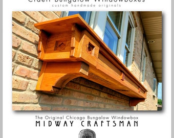 Chicago Bungalow Craftsman Style Windowbox – Midway Craftsman - Large Two Piece Unit