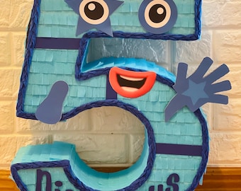 N# Blocks Number 5 Pinata, Custom Number Pinata & Personalized Number Name Piñata