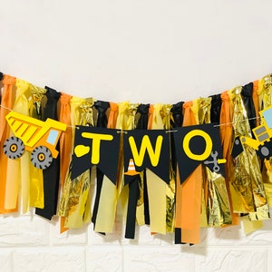 Personalized 3D Letters Numbers Construction Birthday Banner