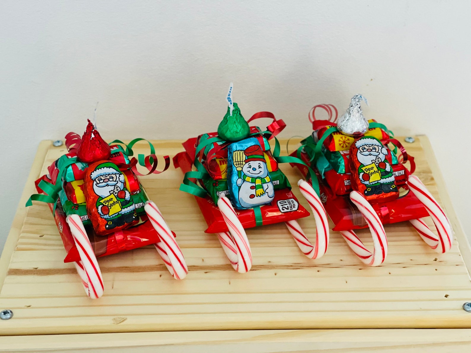 Christmas Candy Cane Sleigh Stocking Stuffers Kitkat Sleigh Etsy