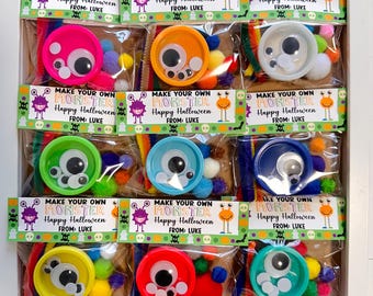 Build Your Own Monster Kits,Personalized Halloween Monster Kits,Kid Halloween Party Favor, Halloween Classroom Gift,Halloween Non Food Treat