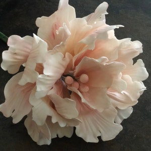 edible white peony flower cake topper
