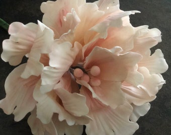 edible white peony flower cake topper