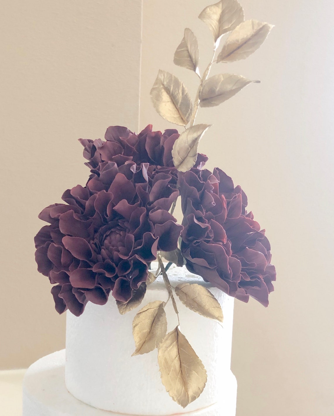 Edible Dahlia Flower Cake Topper Sugar Paste Edible Flower Etsy UK