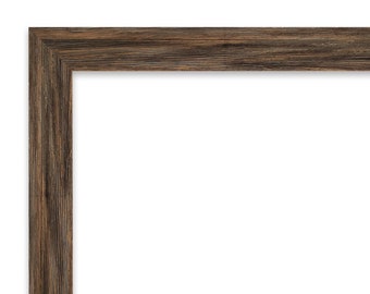 Regis Barnwood Mocha Narrow Framed Beveled Mirror