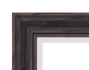 Rustic Pine Narrow Framed Beveled Mirror