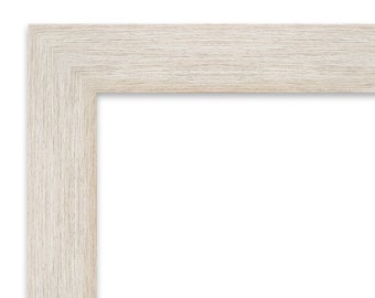 Hardwood Whitewash Framed Beveled Mirror