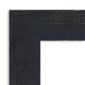 Shiplap Navy Framed Beveled Mirror