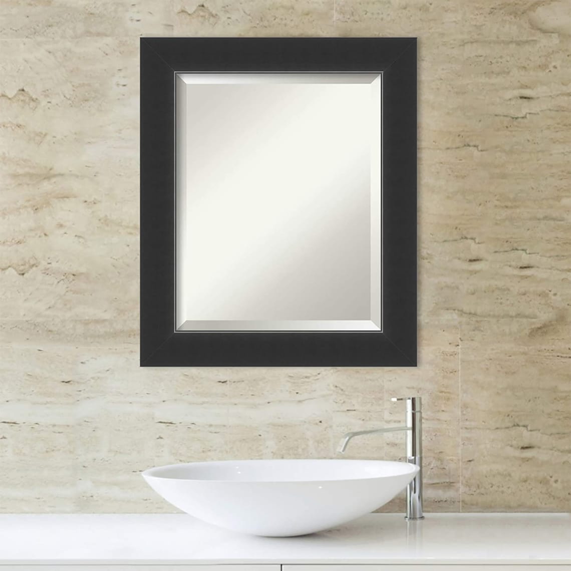 Corvino Black Framed Beveled Mirror - Etsy