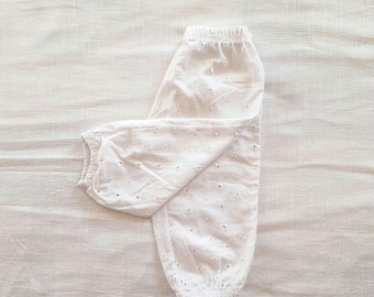 Handmade Baby Pants Bloomer Vintage Style Baby Clothes Rustic White Eyelet Cotton Heirloom Baby Outfit Farmhouse Cottagecore Baby Wardrobe