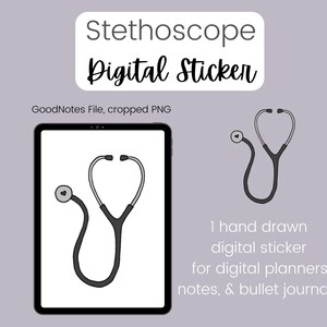 Autocollant numérique stéthoscope - clipart rendez-vous chez le médecin, autocollant de soins de santé, rappel de rendez-vous, autocollant de planificateur de santé