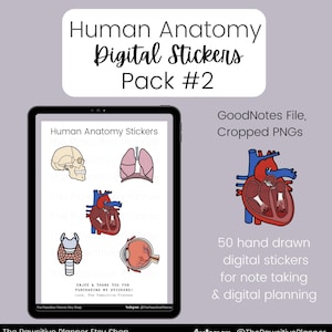 Anatomy Digital Stickers GoodNotes for student study planner sticker nurse medic sticker medical anatomy stickers digital study organization