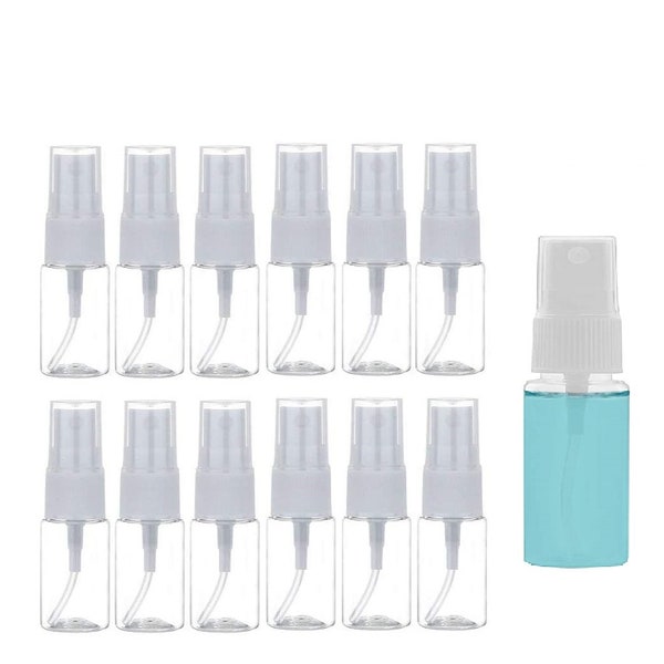 10 ML Plastic Spray Bottle-Empty of fine Mist Spray Bottle in Bulk refillable Liquid Container for Essential Oil Travel Perfume ( 5 PCS )