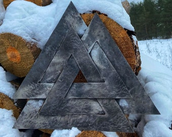 Viking Wall Decor Valknut Odin Thor Nordic Pagan Heathen Old Norse Gift Odin's Knot