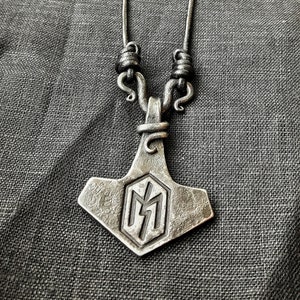 Hand Forged Mini Mjolnir 2 Thor&#39;s Hammer Viking Pendant Norse Nordic Odin Thor Asatru Gift