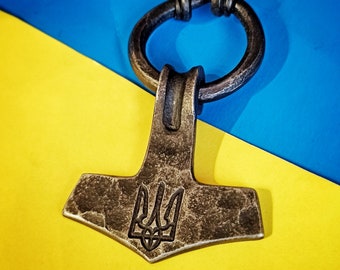 Trident Glory to Ukraine Trident Thor Hammer Mjolnir 2 1/2 Gift