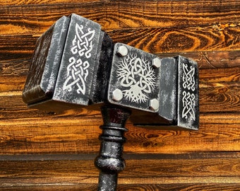 Viking Sledgehammer CrossFit &quot;Monster Triquetra Yggdrasil&quot; Battle Ready Beast hammer Dwarven Larp Hammer Cosplay Hammer Fathers Day Gift