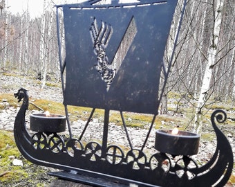 Drakkar Viking Ship Candleholder Norse Odin Thor Father Day Gift