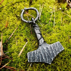 Hand Forged Mjolnir 7 Viking Thor&#39;s Hammer Norse Nordic Odin Thor Asatru Gift