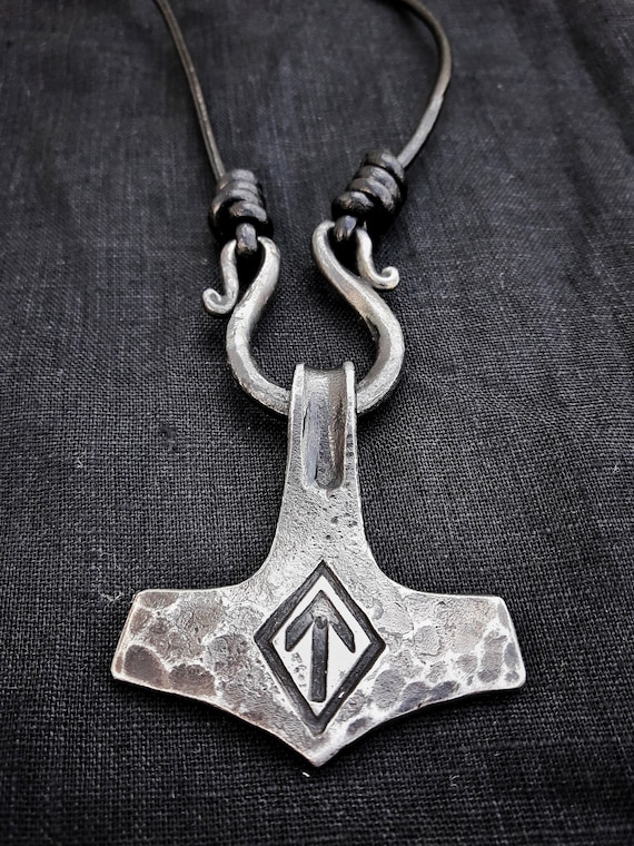 Viking Mjolnir Pendant, Thor Hammer Necklace with Valknut and Tiwaz | The  Norse Wind – TheNorseWind