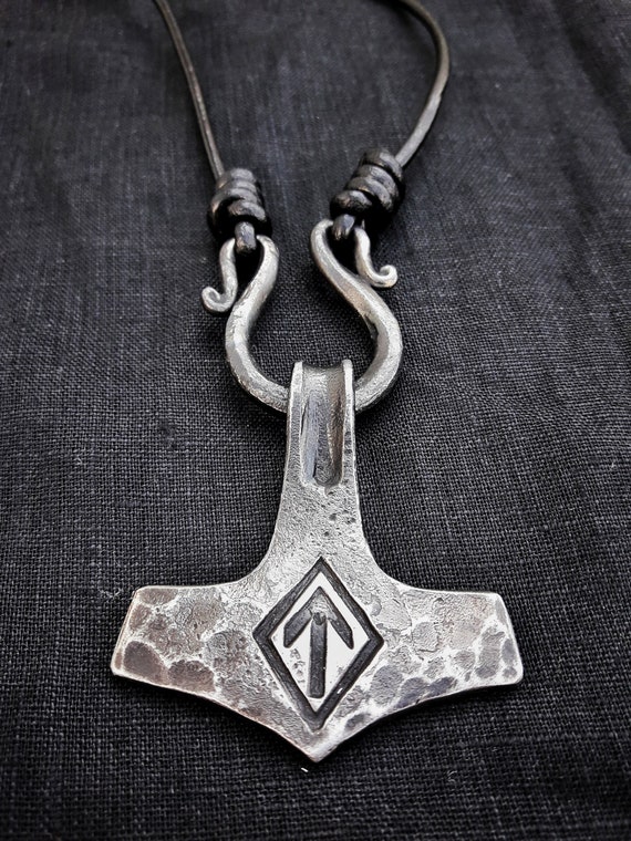 Viking Mjolnir Pendant, Thor Hammer Necklace with Valknut and Tiwaz | The  Norse Wind – TheNorseWind