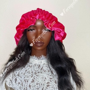 Reversible Velvet/Satin Bonnet | Premium Double-Layer Satin Bonnet for Hair Protection & Style | Functional