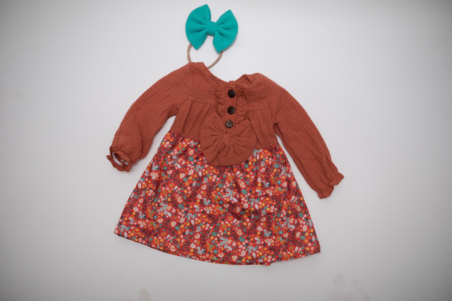 Rust Harvest Floral Baby Toddler Dress Etsy