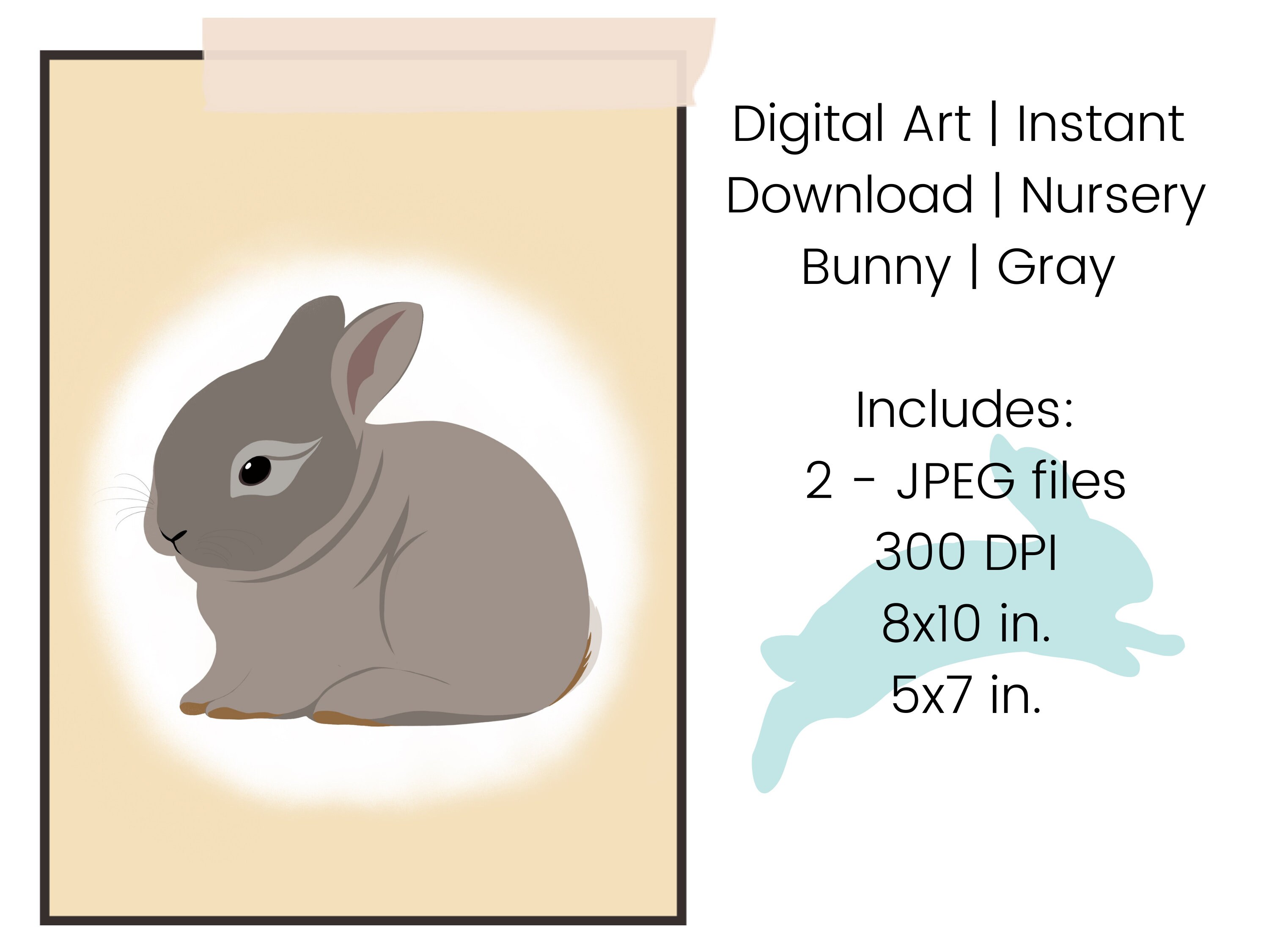 Bunnies nursery instant digital download