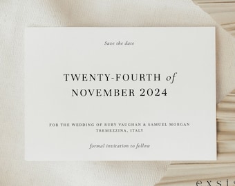 Modern Minimalist Save the Date Template | DIY Wedding (Digital Download)