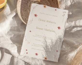 Floral Wedding Invitation Template, Wildflower Printable (Digital Download)