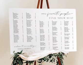 Minimalist Wedding Seating Chart Template (Digital Download)