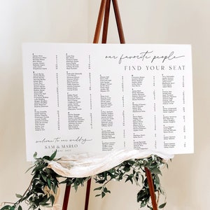 Modern Alphabetical Seating Chart Template to Digital Download | Minimalist Seating Chart Sign | Editable Seating Plan | Wedding Poster
